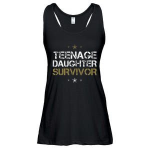 Teenage Daughter Survivor Funny Dad Design Ladies Essential Flowy Tank