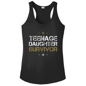 Teenage Daughter Survivor Funny Dad Design Ladies PosiCharge Competitor Racerback Tank