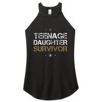 Teenage Daughter Survivor Funny Dad Design Women's Perfect Tri Rocker Tank