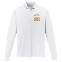 Turkey Day Shirt I'm Just Here For The Food Thanksgiving Day Performance Long Sleeve Polo