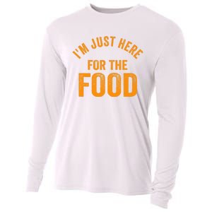 Turkey Day Shirt I'm Just Here For The Food Thanksgiving Day Cooling Performance Long Sleeve Crew