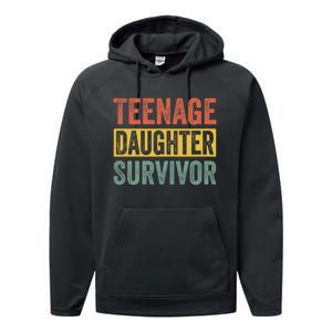 Teenage Daughter Survivor Funny Parenting Quote Performance Fleece Hoodie