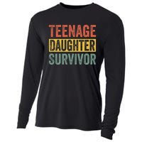 Teenage Daughter Survivor Funny Parenting Quote Cooling Performance Long Sleeve Crew