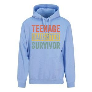 Teenage Daughter Survivor Funny Parenting Quote Unisex Surf Hoodie