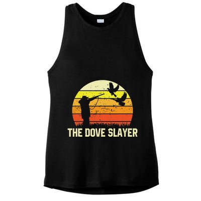 The Dove S.L.A.Y.E.R Vintage Retro Dove Hunting Ladies PosiCharge Tri-Blend Wicking Tank