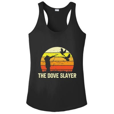 The Dove S.L.A.Y.E.R Vintage Retro Dove Hunting Ladies PosiCharge Competitor Racerback Tank