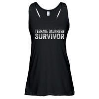 Teenage Daughter Survivor Funny Vintage Ladies Essential Flowy Tank