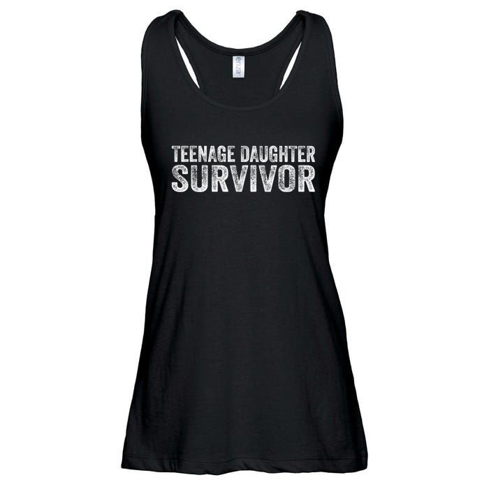 Teenage Daughter Survivor Funny Vintage Ladies Essential Flowy Tank