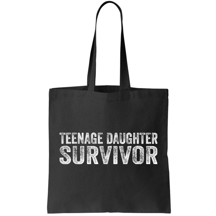 Teenage Daughter Survivor Funny Vintage Tote Bag