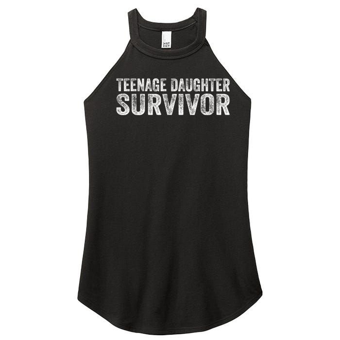 Teenage Daughter Survivor Funny Vintage Women's Perfect Tri Rocker Tank