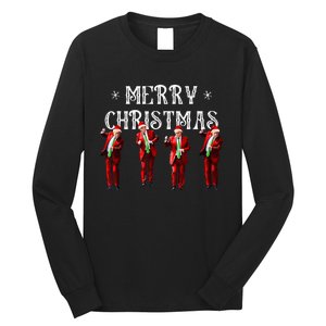 Trump Dance Santa Claus Christmas Xmas Pajamas Holiday Long Sleeve Shirt