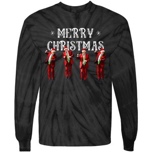 Trump Dance Santa Claus Christmas Xmas Pajamas Holiday Tie-Dye Long Sleeve Shirt