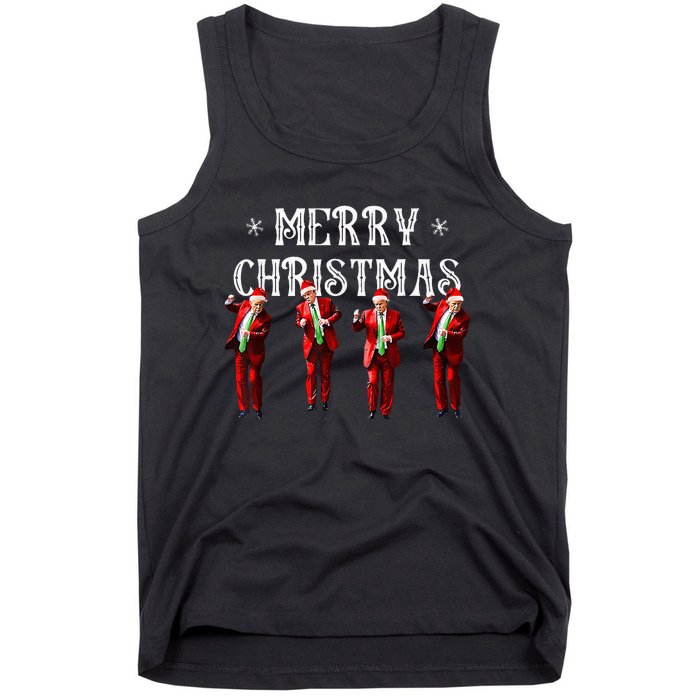 Trump Dance Santa Claus Christmas Xmas Pajamas Holiday Tank Top