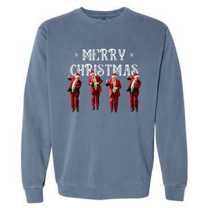 Trump Dance Santa Claus Christmas Xmas Pajamas Holiday Garment-Dyed Sweatshirt