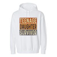 Teenage Daughter Survivor Retro Vintage Garment-Dyed Fleece Hoodie