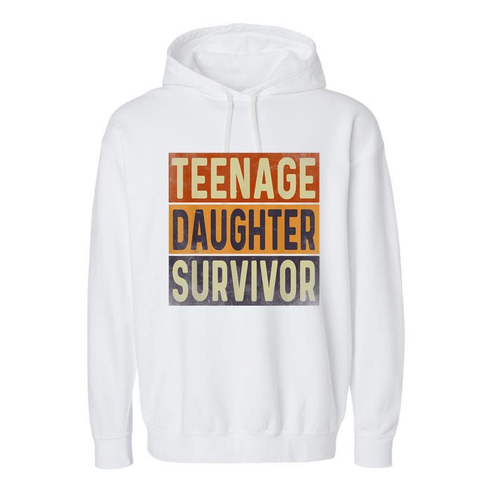 Teenage Daughter Survivor Retro Vintage Garment-Dyed Fleece Hoodie