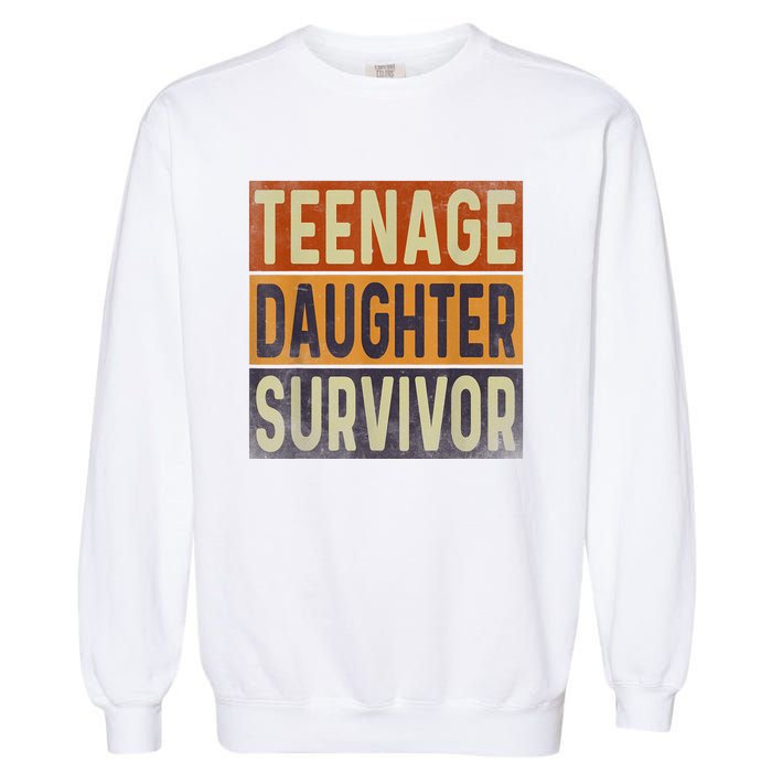 Teenage Daughter Survivor Retro Vintage Garment-Dyed Sweatshirt