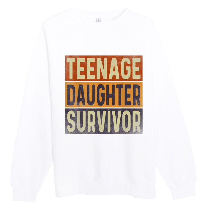 Teenage Daughter Survivor Retro Vintage Premium Crewneck Sweatshirt