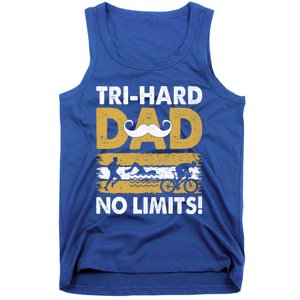 Triathlon Dad Swim Bike Run Triathlete Funny Iron Father Funny Gift Tank Top