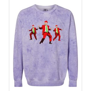 Trump Dance Santa Claus Christmas Xmas Pajamas Colorblast Crewneck Sweatshirt