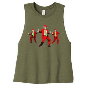 Trump Dance Santa Claus Christmas Xmas Pajamas Women's Racerback Cropped Tank