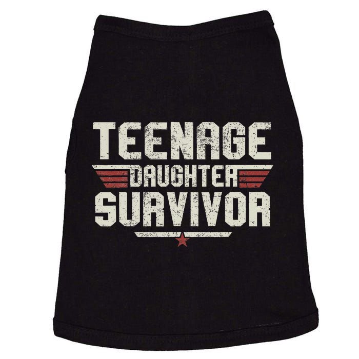 Teenage Daughter Survivor Vintage Dad Mom Doggie Tank