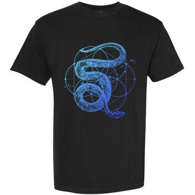 The Dharma Store Sacred Geometry Seed Of Life Snake Gift Garment-Dyed Heavyweight T-Shirt
