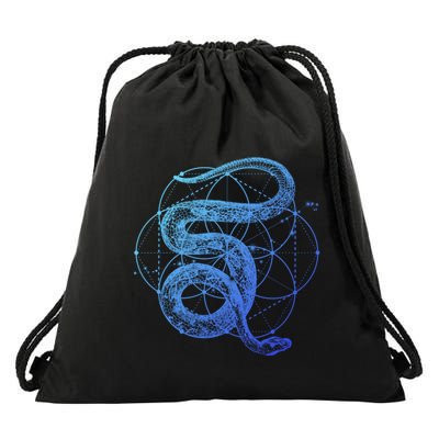 The Dharma Store Sacred Geometry Seed Of Life Snake Gift Drawstring Bag