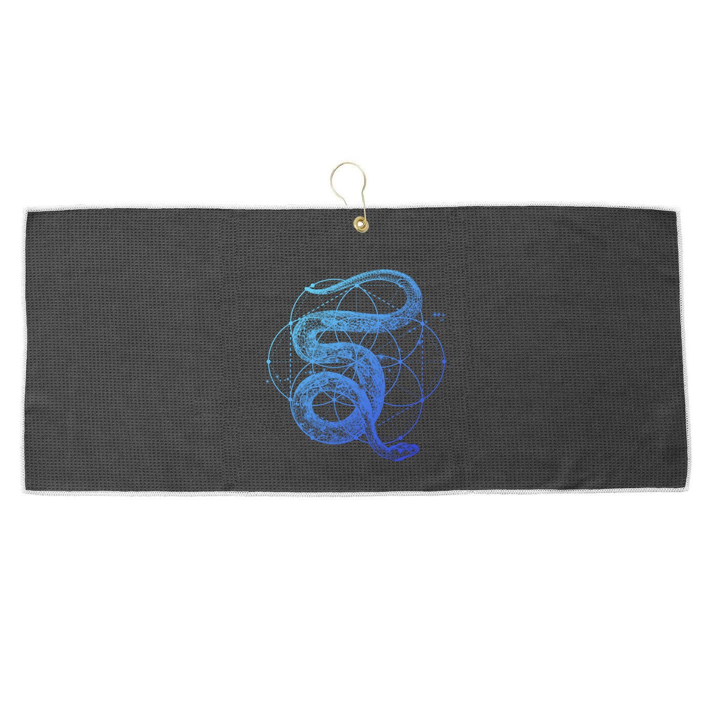 The Dharma Store Sacred Geometry Seed Of Life Snake Gift Large Microfiber Waffle Golf Towel