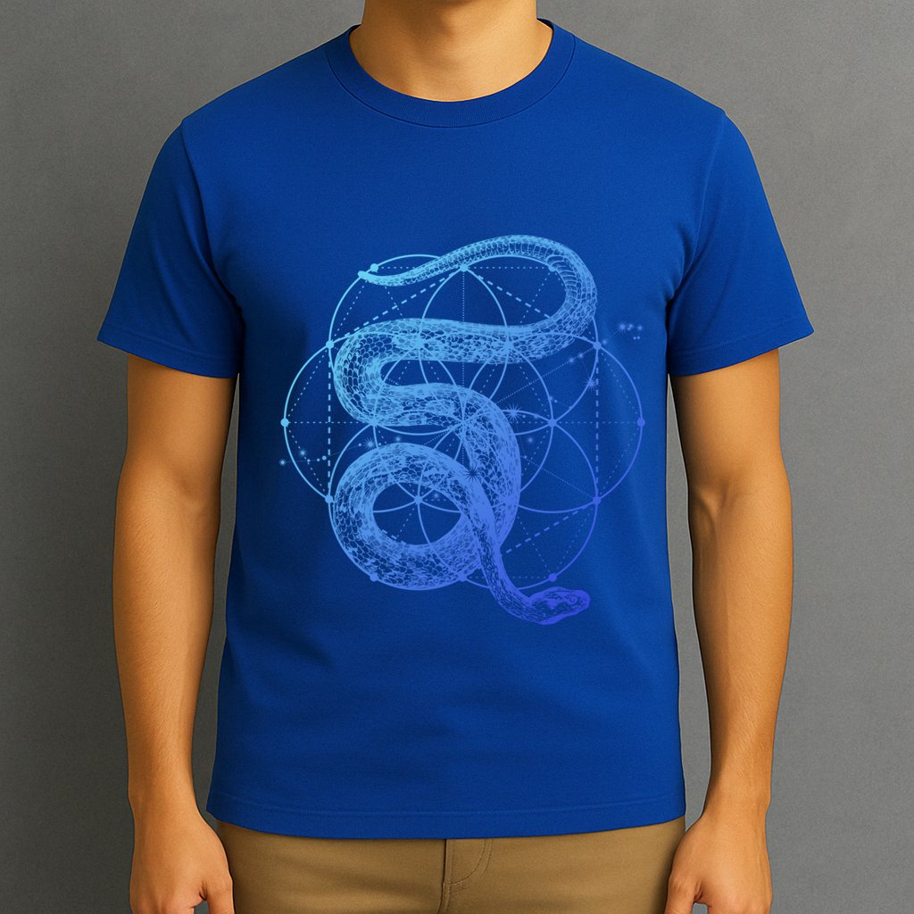 The Dharma Store Sacred Geometry Seed Of Life Snake Gift T-Shirt