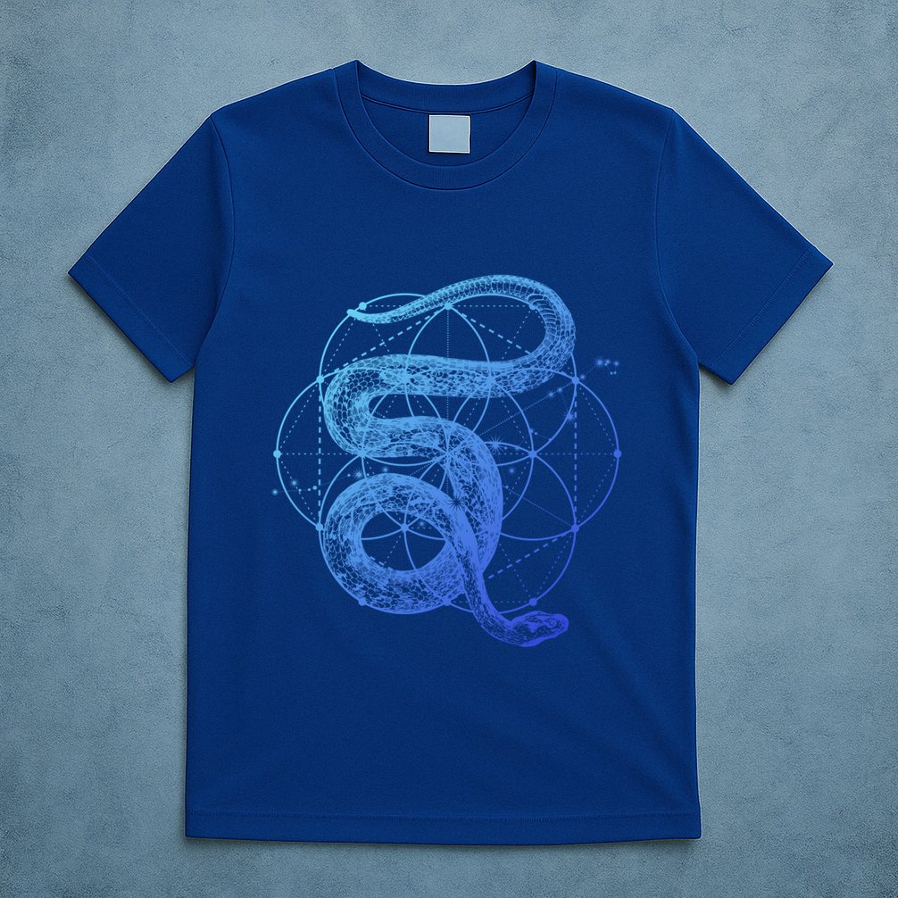 The Dharma Store Sacred Geometry Seed Of Life Snake Gift T-Shirt