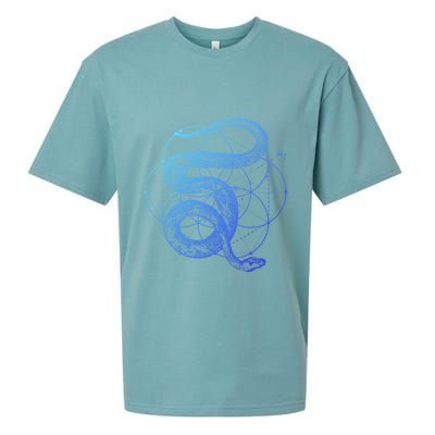 The Dharma Store Sacred Geometry Seed Of Life Snake Gift Sueded Cloud Jersey T-Shirt