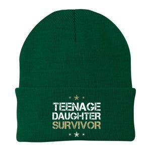 Teenage Daughter Survivor Teenager Dad Mom FatherS Day Knit Cap Winter Beanie