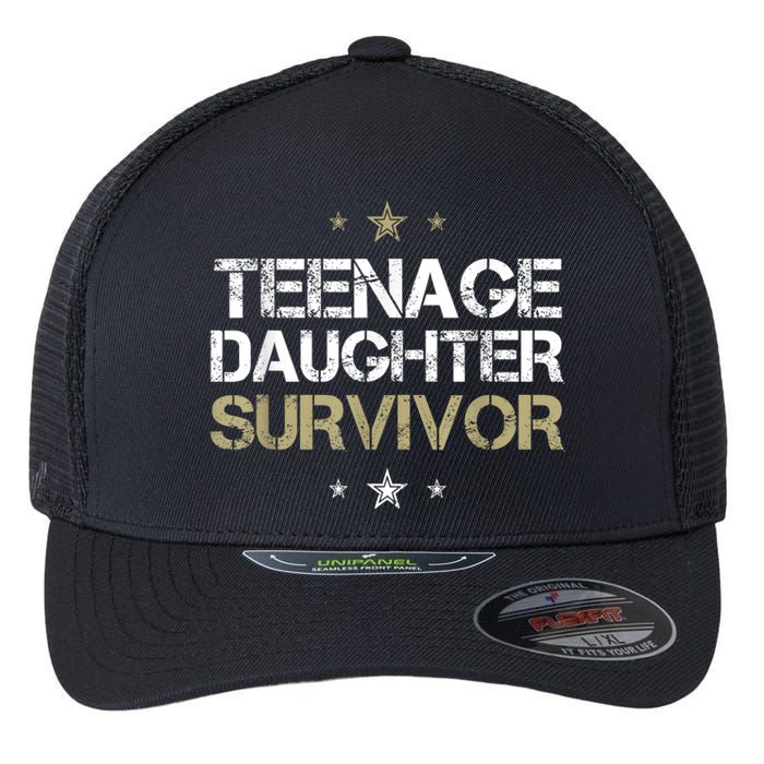 Teenage Daughter Survivor Teenager Dad Mom FatherS Day Flexfit Unipanel Trucker Cap