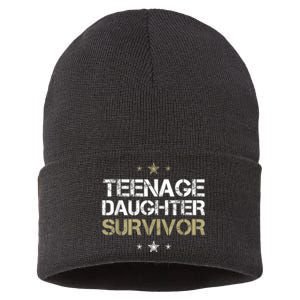 Teenage Daughter Survivor Teenager Dad Mom FatherS Day Sustainable Knit Beanie