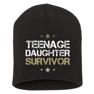 Teenage Daughter Survivor Teenager Dad Mom FatherS Day Short Acrylic Beanie