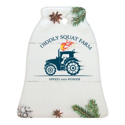 Tractor Diddly Squat Farm Speed And Power Ceramic Bell Ornament