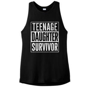 Teenage Daughter Survivor FatherS Day Present Dad Joke Ladies PosiCharge Tri-Blend Wicking Tank