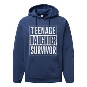 Teenage Daughter Survivor FatherS Day Present Dad Joke Performance Fleece Hoodie