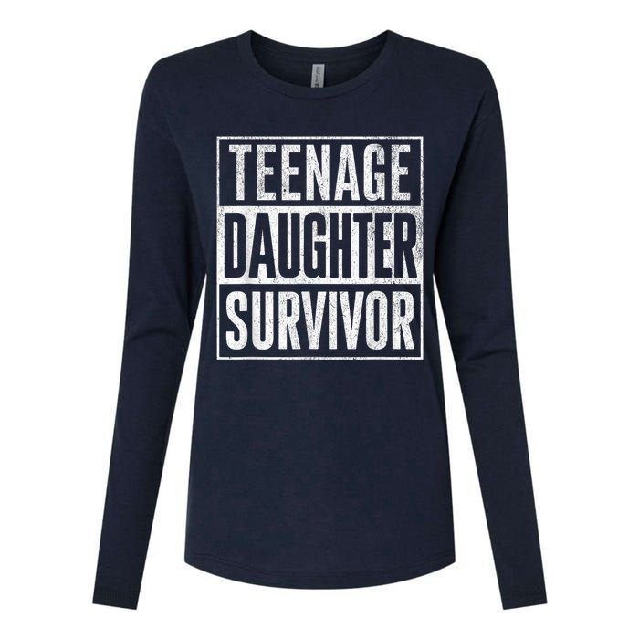 Teenage Daughter Survivor FatherS Day Present Dad Joke Womens Cotton Relaxed Long Sleeve T-Shirt