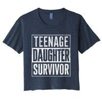 Teenage Daughter Survivor FatherS Day Present Dad Joke Women's Crop Top Tee