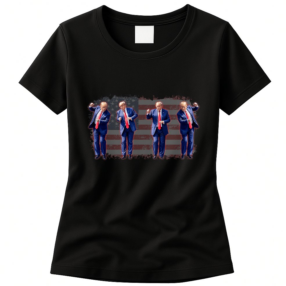 Trump Dance Save America Trump 2024 Trump 45 47 Funny Trump Womens T-Shirt