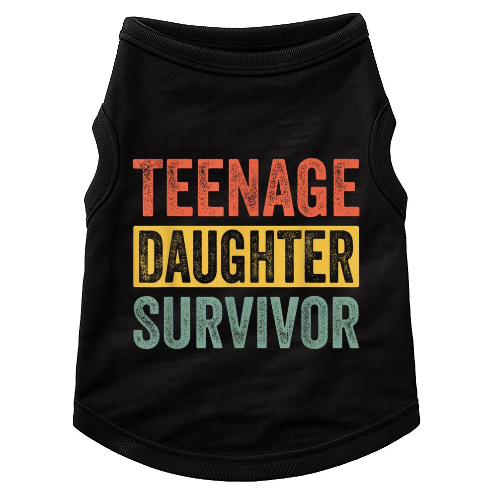 Teenage Daughter Survivor Funny Parenting Gift Doggie Tank