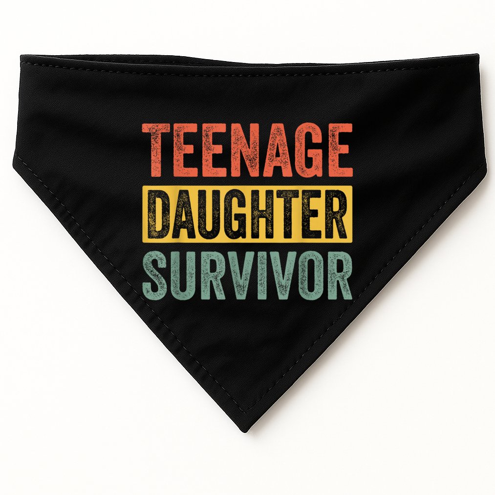 Teenage Daughter Survivor Funny Parenting Gift USA-Made Doggie Bandana