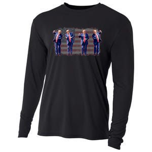 Trump Dance Save America Trump 2024 Trump 45 47 Funny Trump Cooling Performance Long Sleeve Crew