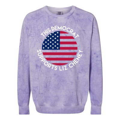 This Democrat Supports Liz Cheney Funny Election Colorblast Crewneck Sweatshirt