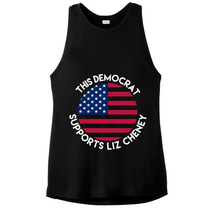 This Democrat Supports Liz Cheney Funny Election Ladies PosiCharge Tri-Blend Wicking Tank