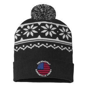 This Democrat Supports Liz Cheney Funny Election USA-Made Snowflake Beanie