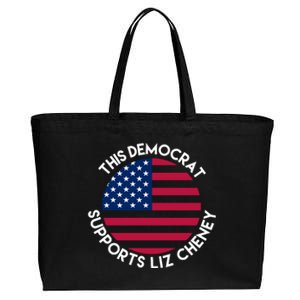 This Democrat Supports Liz Cheney Funny Election Cotton Canvas Jumbo Tote