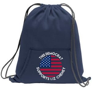 This Democrat Supports Liz Cheney Funny Election Sweatshirt Cinch Pack Bag